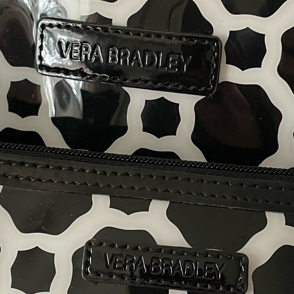 Vera Bradley Black and White Clear Plastic PVC Large Tote with Make up bag set - Picture 2 of 15